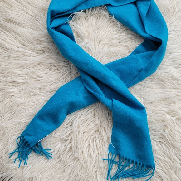 Coach Turquoise Scarf with Fringe - Picture 5 of 8